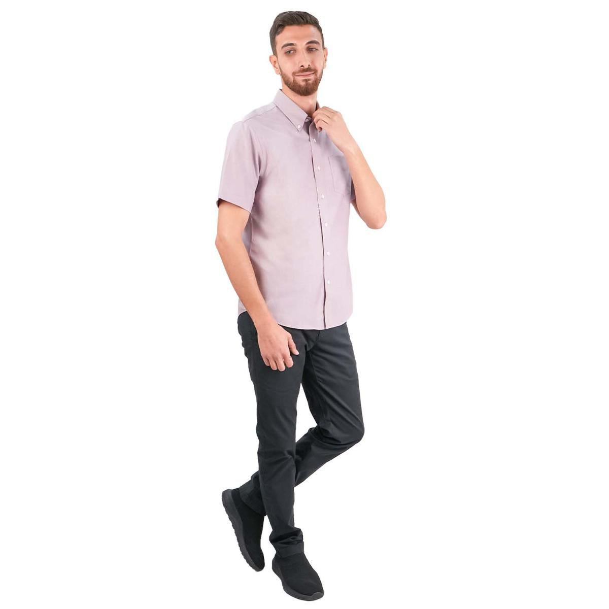 Men's Wrinkle-Free Short Sleeve Cotton Oxford Shirt