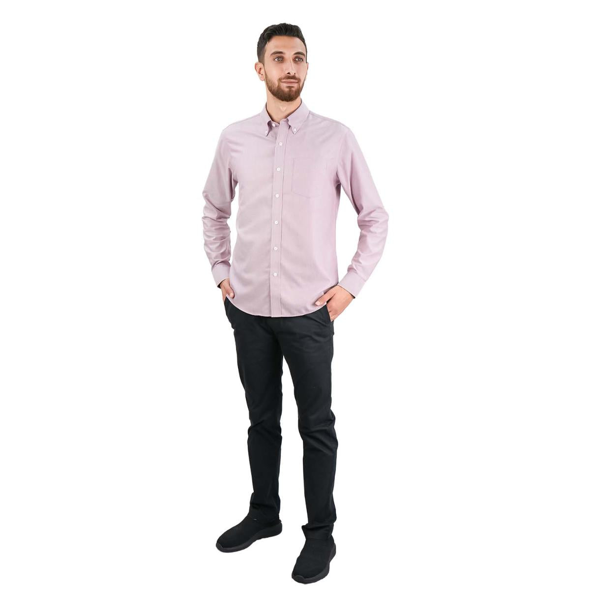 Men's Wrinkle-Free Cotton Oxford Long Sleeve Shirt