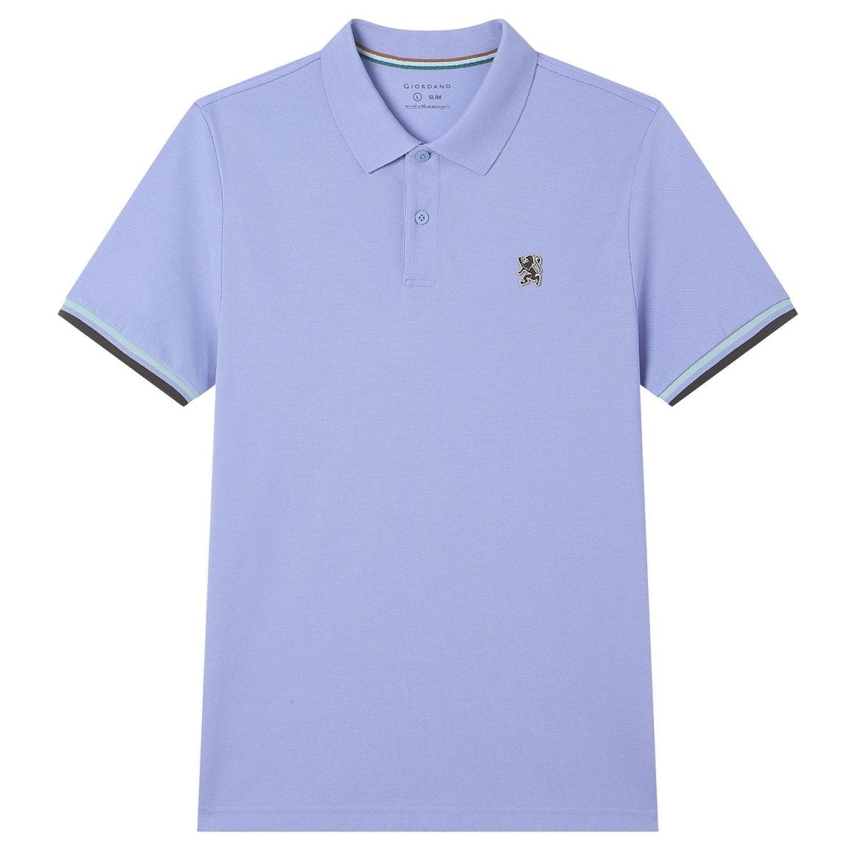 Men's Cotton Slim Performance Polo With Small Lion Embroidery