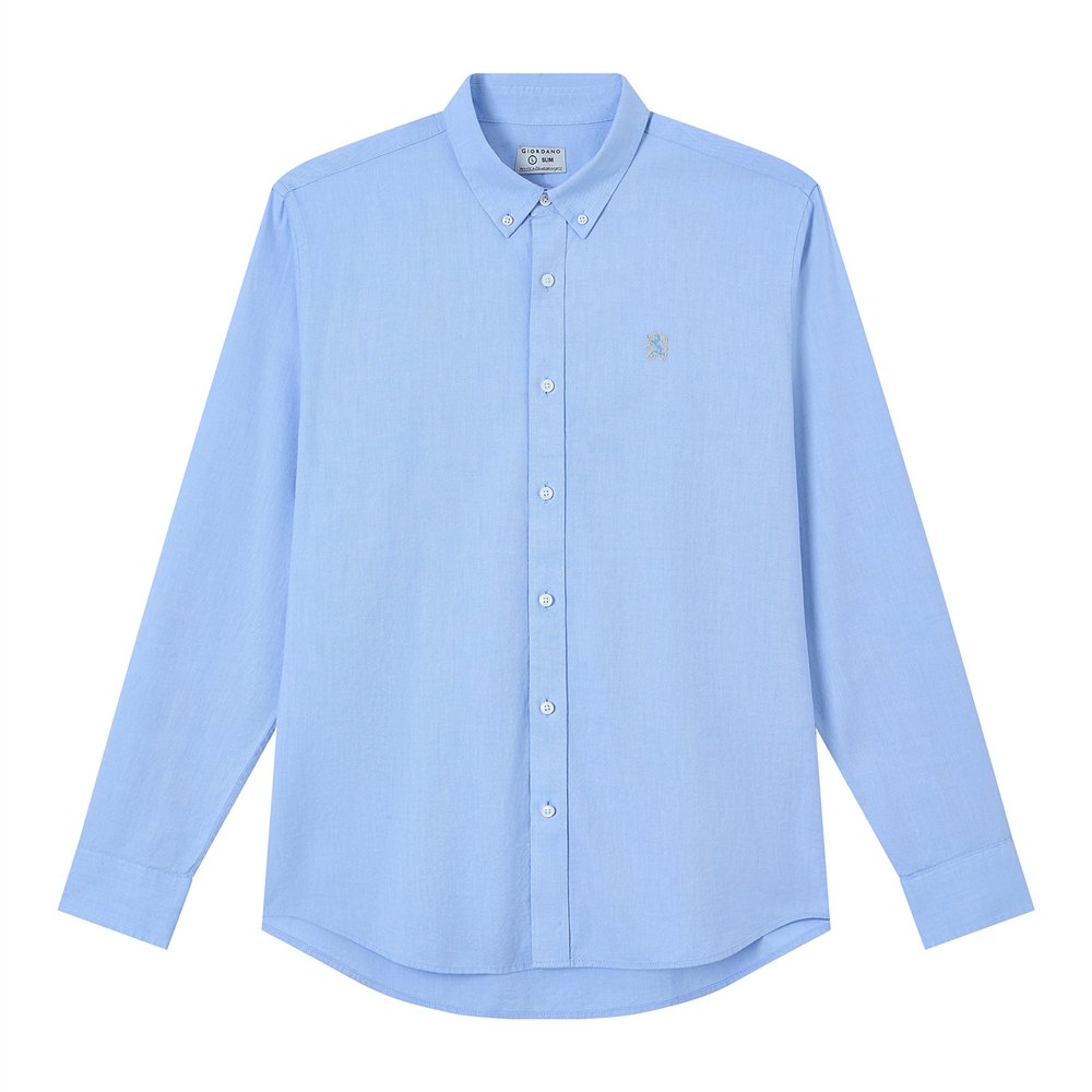 Men's Cotton Slim Oxford Shirt With Embroidery