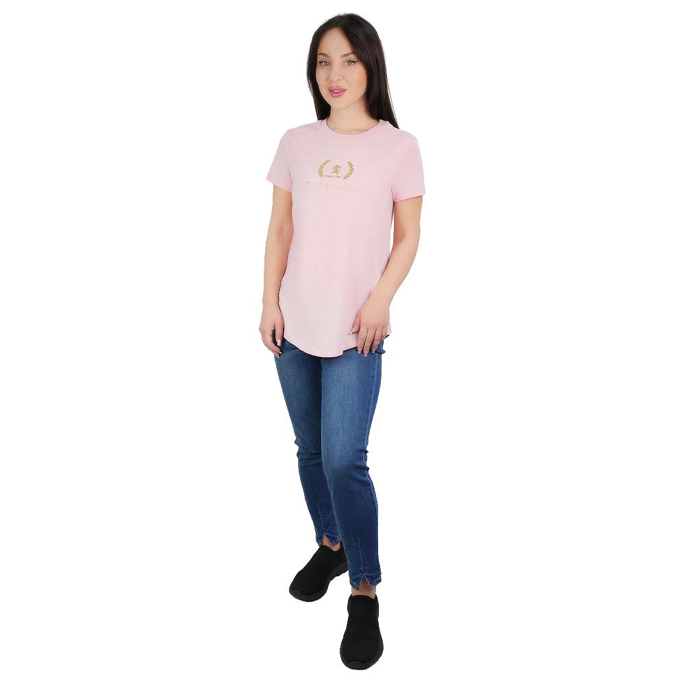 Women's Regular Fit Cotton Crew Neck Printed Tee
