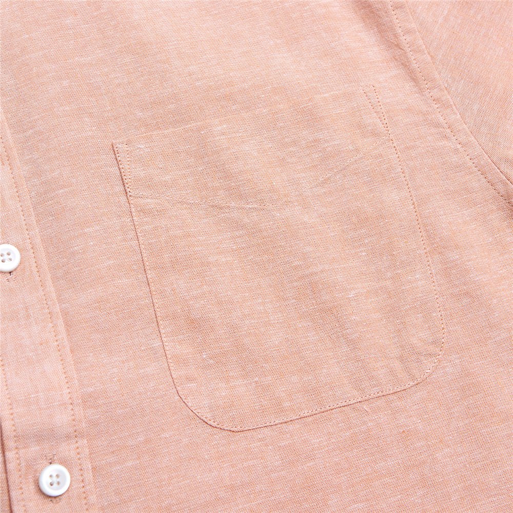 Men's Slim Linen Cotton Solid Shirt