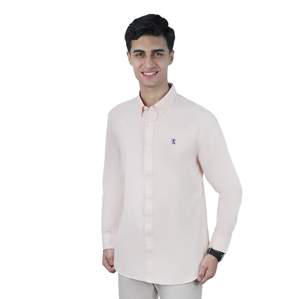 Men's Cotton Slim Oxford Shirt With Embroidery
