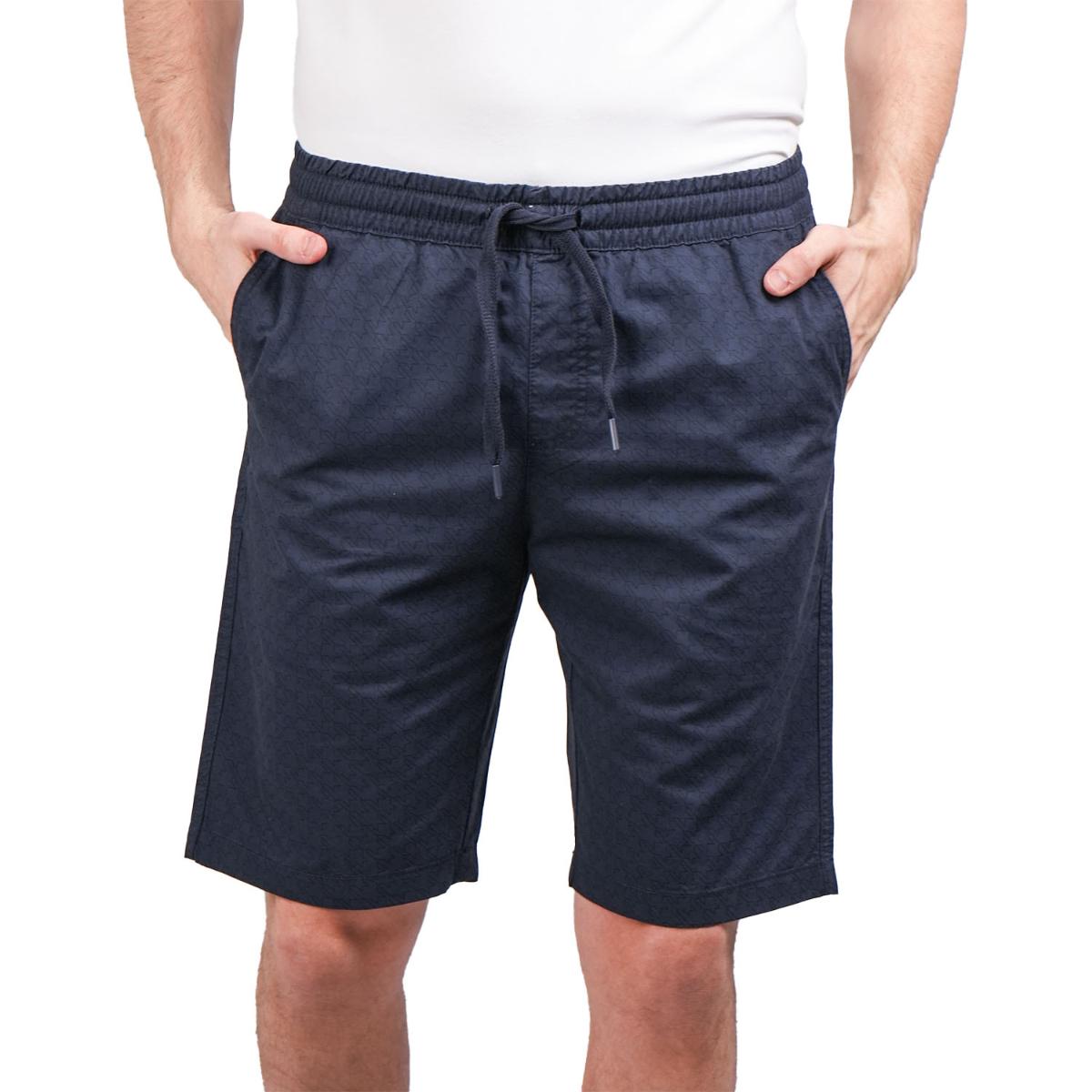 Cotton Twill Mid Rise Slim Triple Elastic Waist Bermuda