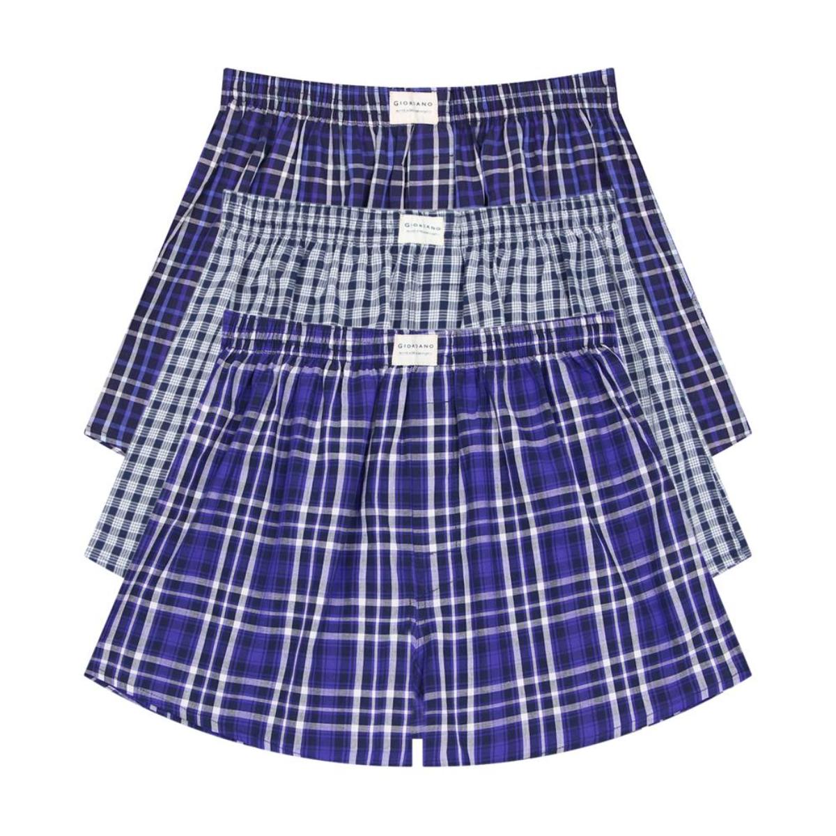 Men's Cotton Contrast Color Boxers (3pcs/pack)