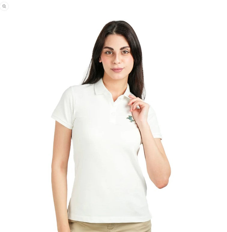 Woman Cotton/Lycra Pique Flat Kint Color Short Sleeve Classic Slim Embody Bold Polo