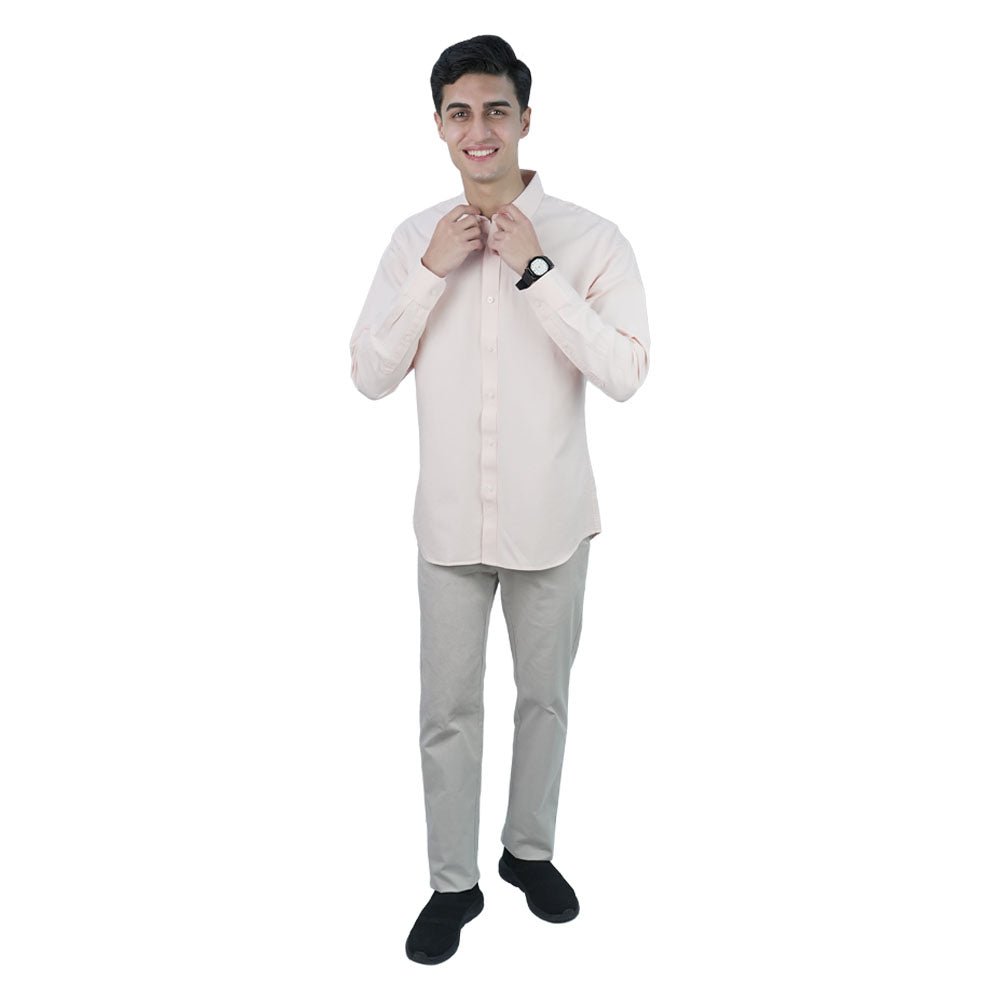 Men's Cotton Slim Oxford Shirt With Embroidery