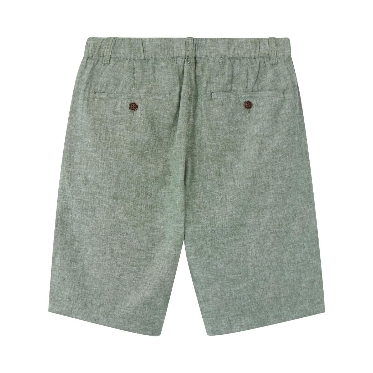 Men's Shorts Linnen/Cotton Plan Wave Low Rise Slim Triple Elastic Wrest Bermuda