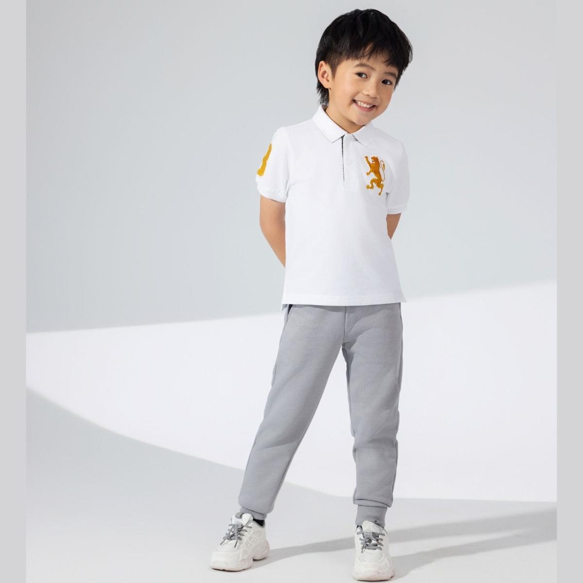 Kids' Lion Polo: 3D Embroidery, Comfort Piqué, Classic Style