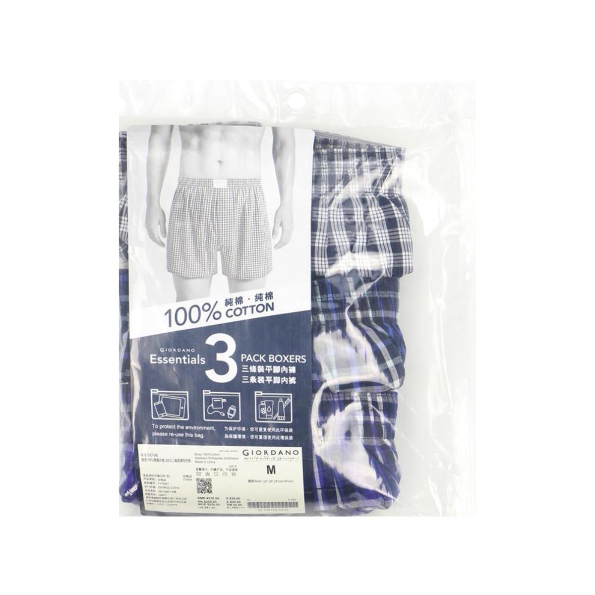 Men's Cotton Contrast Color Boxers (3pcs/pack)