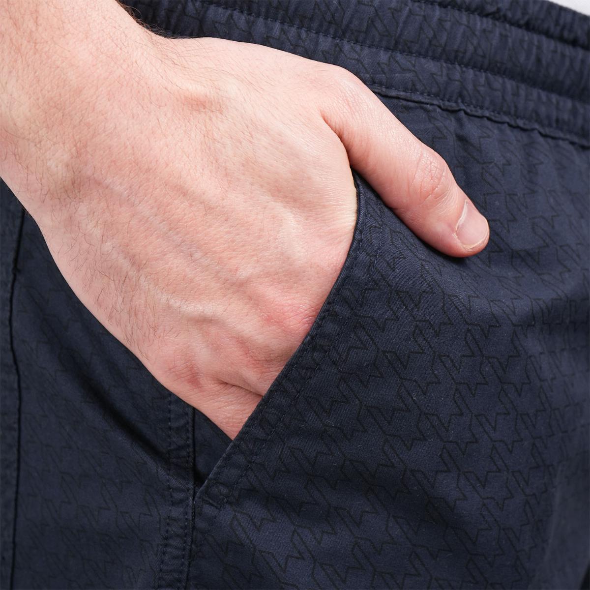 Cotton Twill Mid Rise Slim Triple Elastic Waist Bermuda