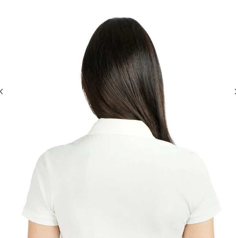 قميص بولو كلاسيكي أنيق وجريء بأكمام قصيرة من القطن/الليكرا بيكيه بلون سادة