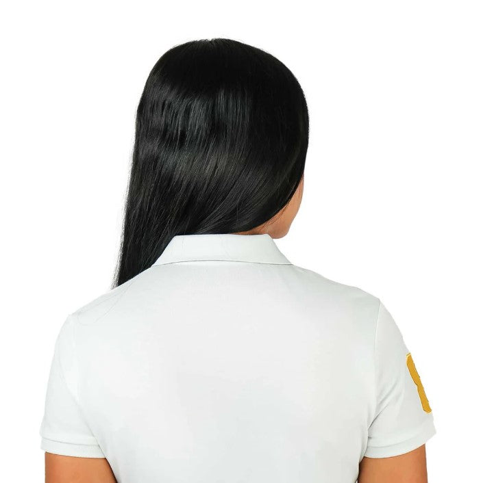 قميص بولو نسائي من القطن والليكرا بتطريز أسد ثلاثي الأبعاد