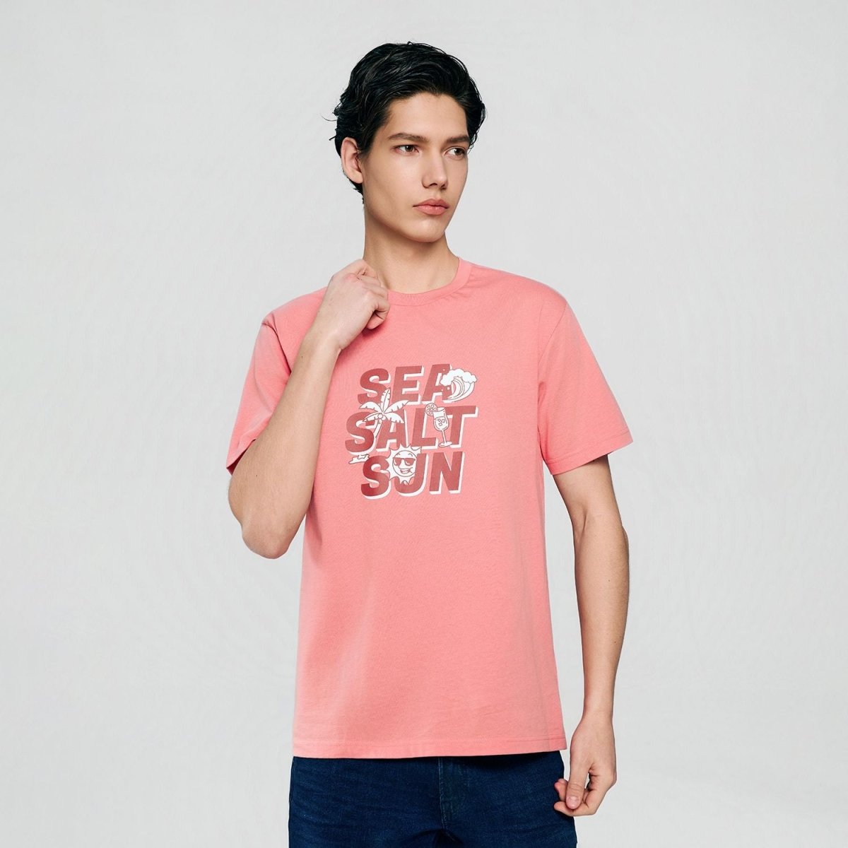 Men's Cotton Jersey Crew Neck Print Tee