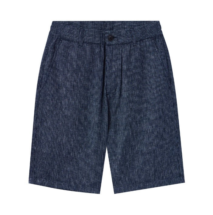 Men's Shorts Linnen/Cotton Plan Wave Low Rise Slim Triple Elastic Wrest Bermuda