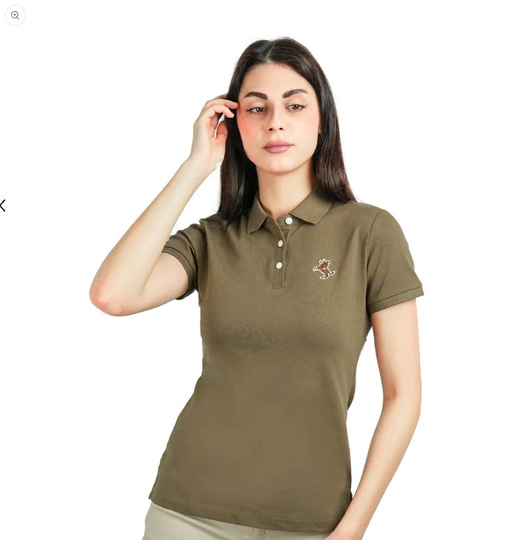 قميص بولو كلاسيكي أنيق وجريء بأكمام قصيرة من القطن/الليكرا بيكيه بلون سادة