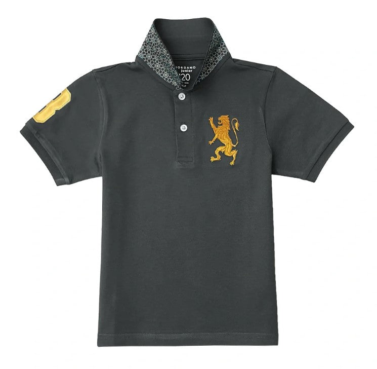 Kids' Lion Polo: 3D Embroidery, Comfort Piqué, Classic Style