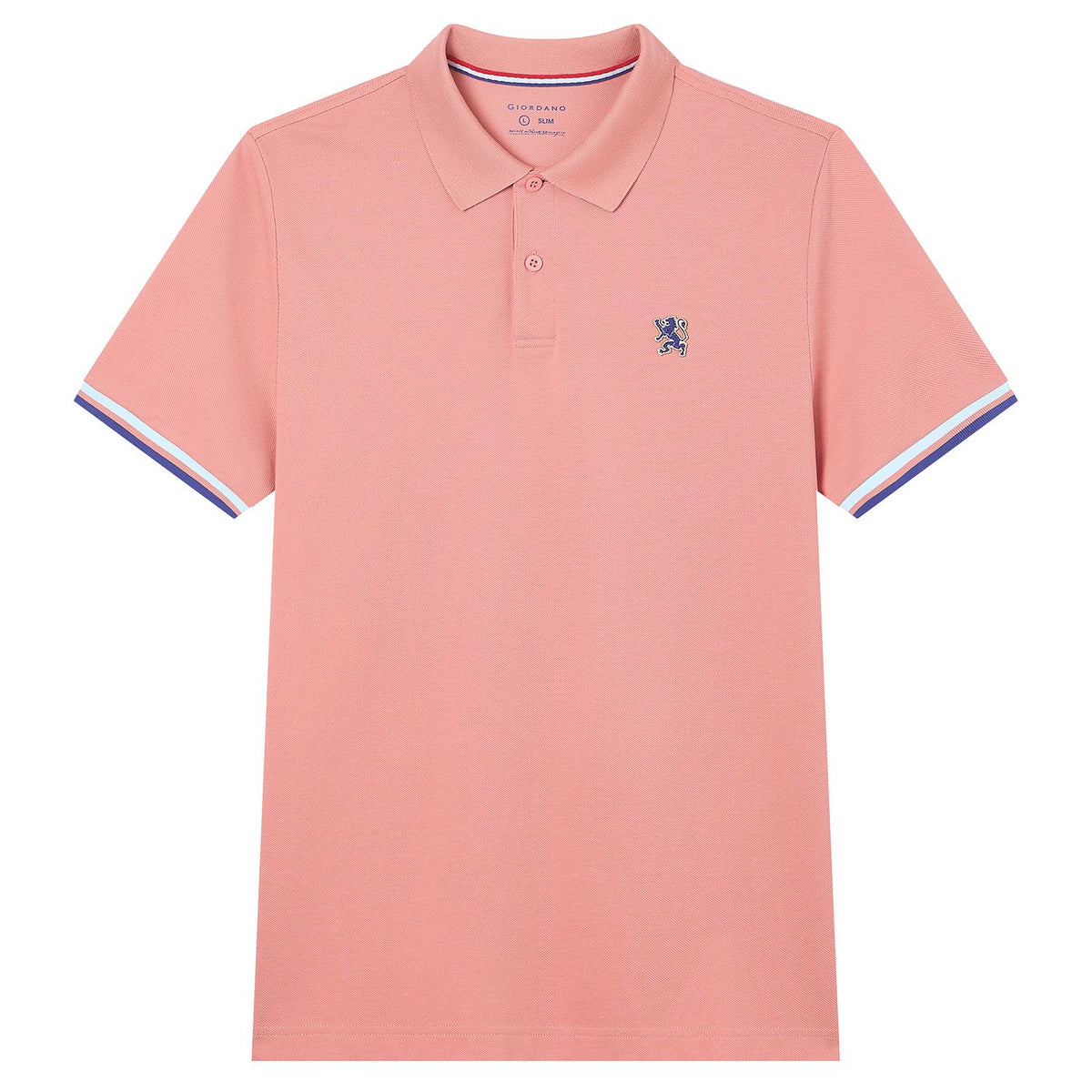 Men's Cotton Slim Performance Polo With Small Lion Embroidery