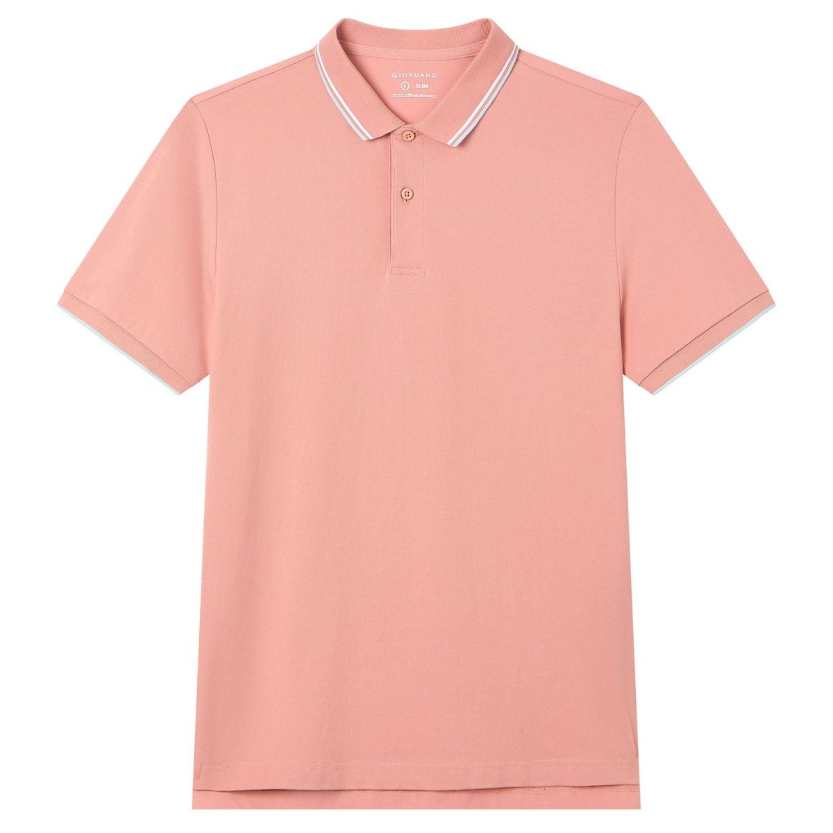 Men's Slim Pique Cotton Lycra Solid Polo with Flat Knit Collar