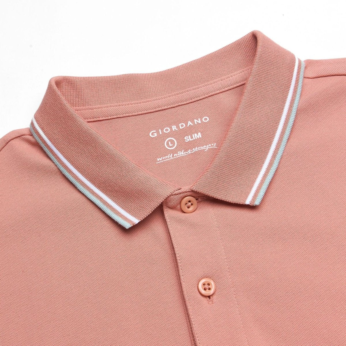 Men's Slim Pique Cotton Lycra Solid Polo with Flat Knit Collar