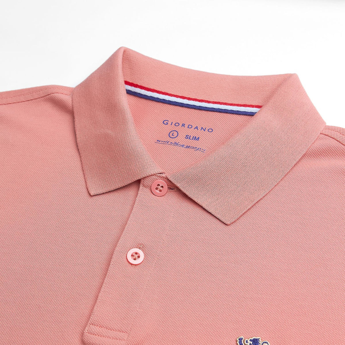 Men's Cotton Slim Performance Polo With Small Lion Embroidery