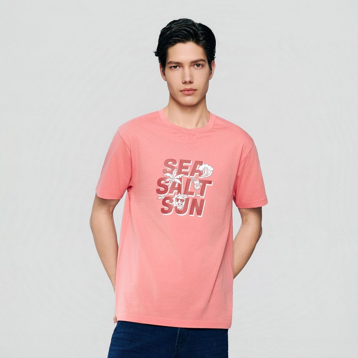 Men's Cotton Jersey Crew Neck Print Tee