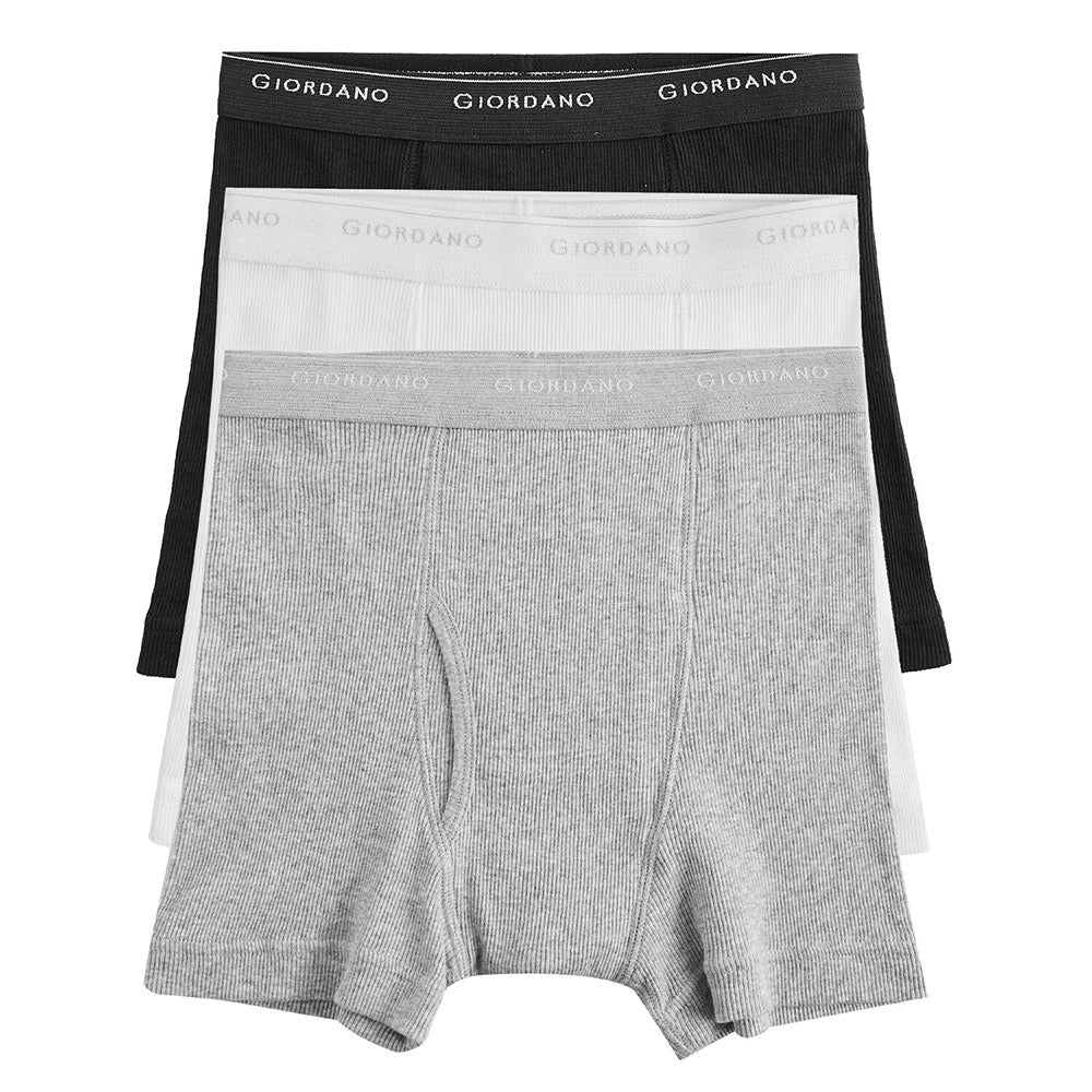 Men's Regular Fit Cotton Rib Trunks 3-Pack Essentials