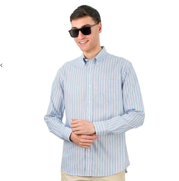 Men's Wrinkle-Free Long Sleeve Cotton Oxford Shirt