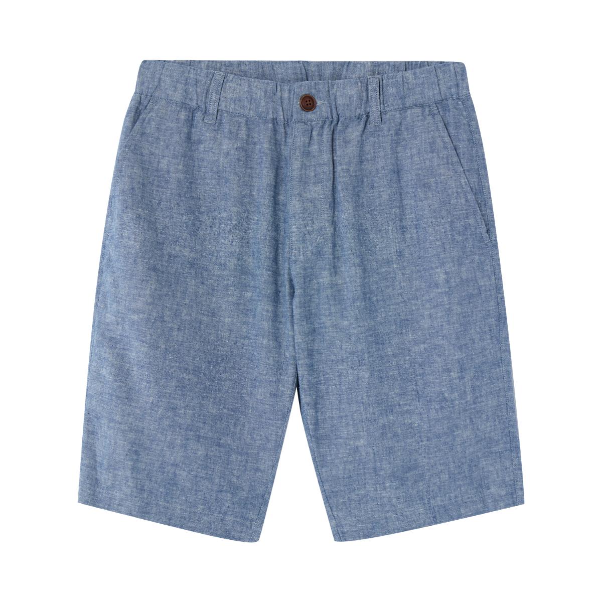 Men's Shorts Linnen/Cotton Plan Wave Low Rise Slim Triple Elastic Wrest Bermuda