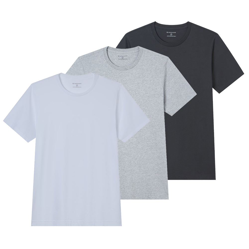 Men’s Slim Cotton Crew Neck Tee 3-Pack Essentials