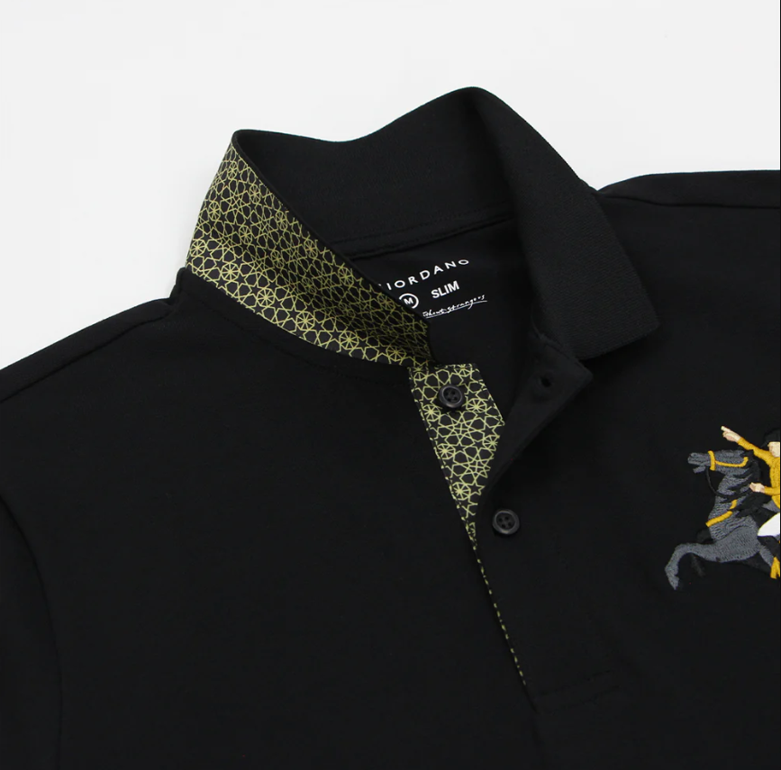 Men's Slim Fit Cotton Short Sleeve Napoleon Polo