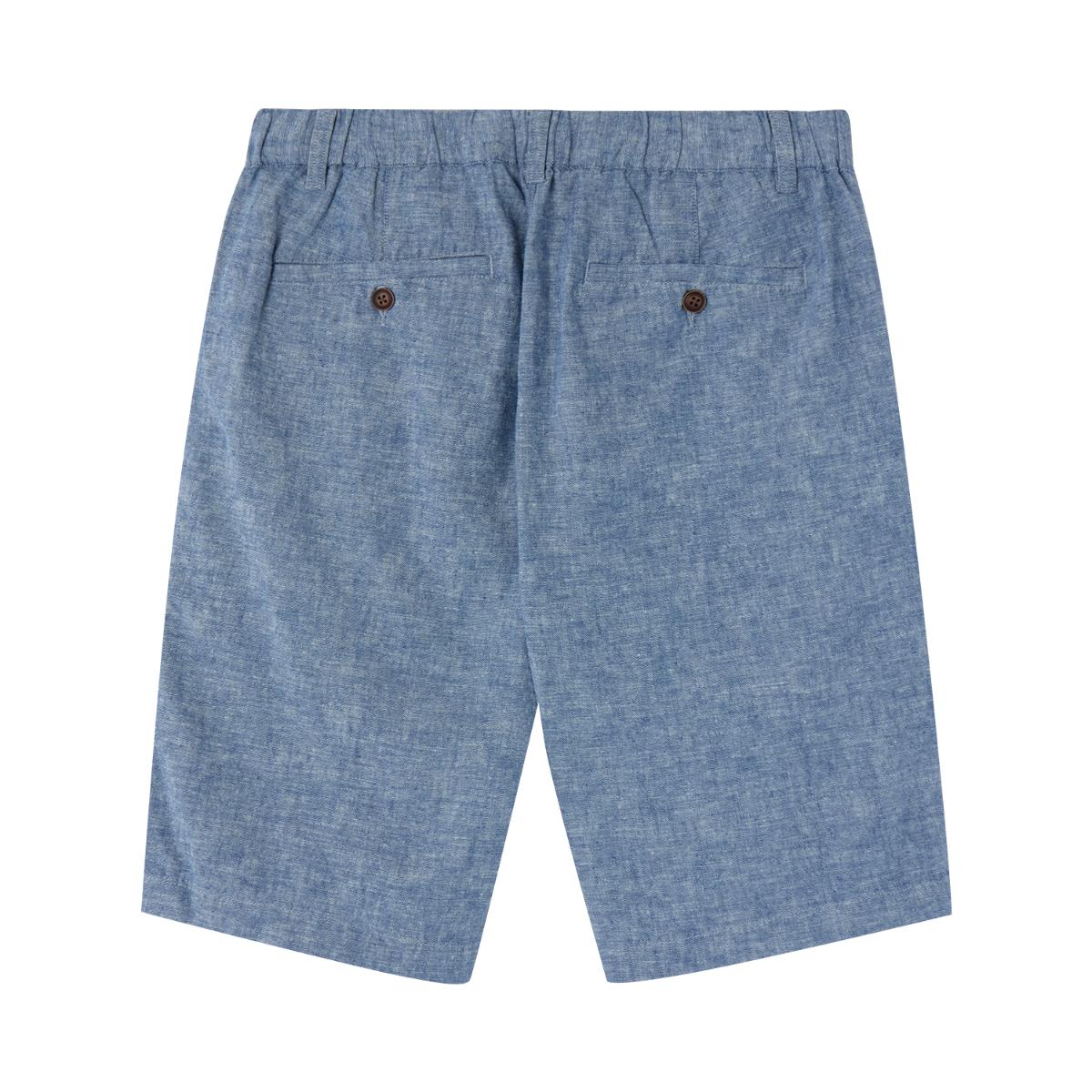 Men's Shorts Linnen/Cotton Plan Wave Low Rise Slim Triple Elastic Wrest Bermuda