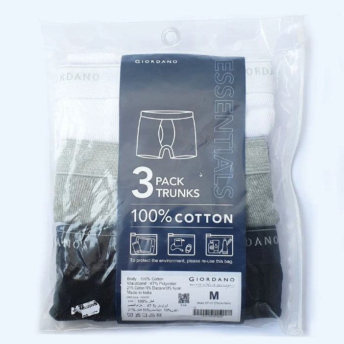 Men's Cotton Rib Regular Trunks 3-Pack