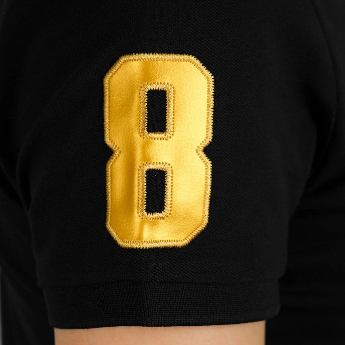 قميص بولو نسائي من القطن والليكرا بتطريز أسد ثلاثي الأبعاد