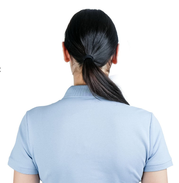 قميص بولو كلاسيكي أنيق وجريء بأكمام قصيرة من القطن/الليكرا بيكيه بلون سادة