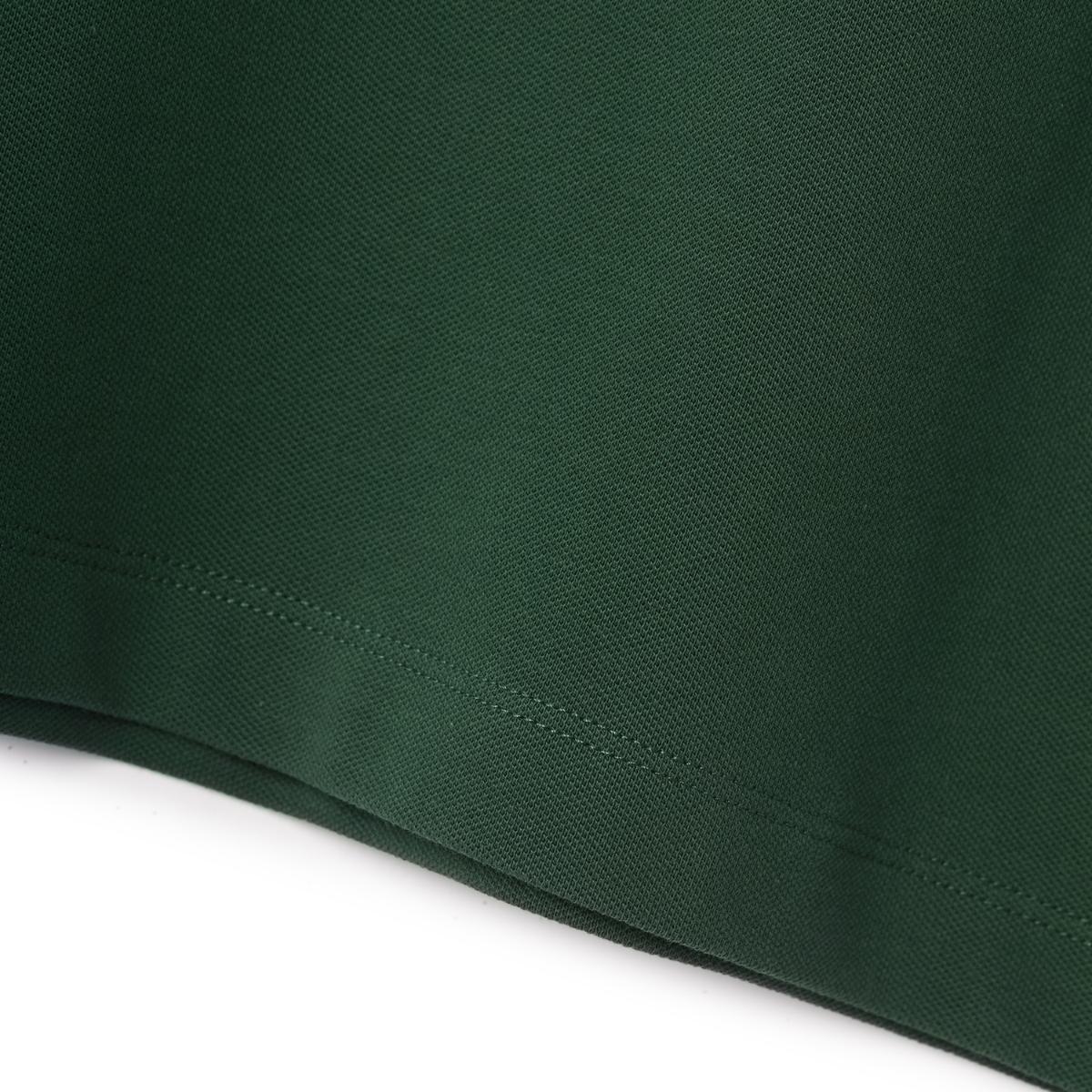 قميص بولو نسائي من القطن بيكيه مطرز بجرأة - قصة ضيقة، وأكمام قصيرة