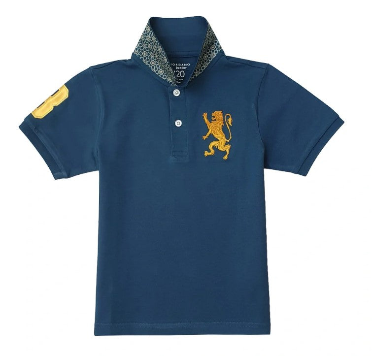 Kids' Lion Polo: 3D Embroidery, Comfort Piqué, Classic Style
