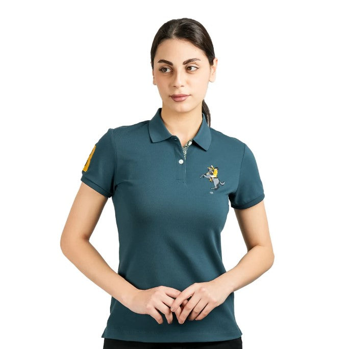 قميص بولو نابليون مطرز بقصّة Slim Fit للنساء