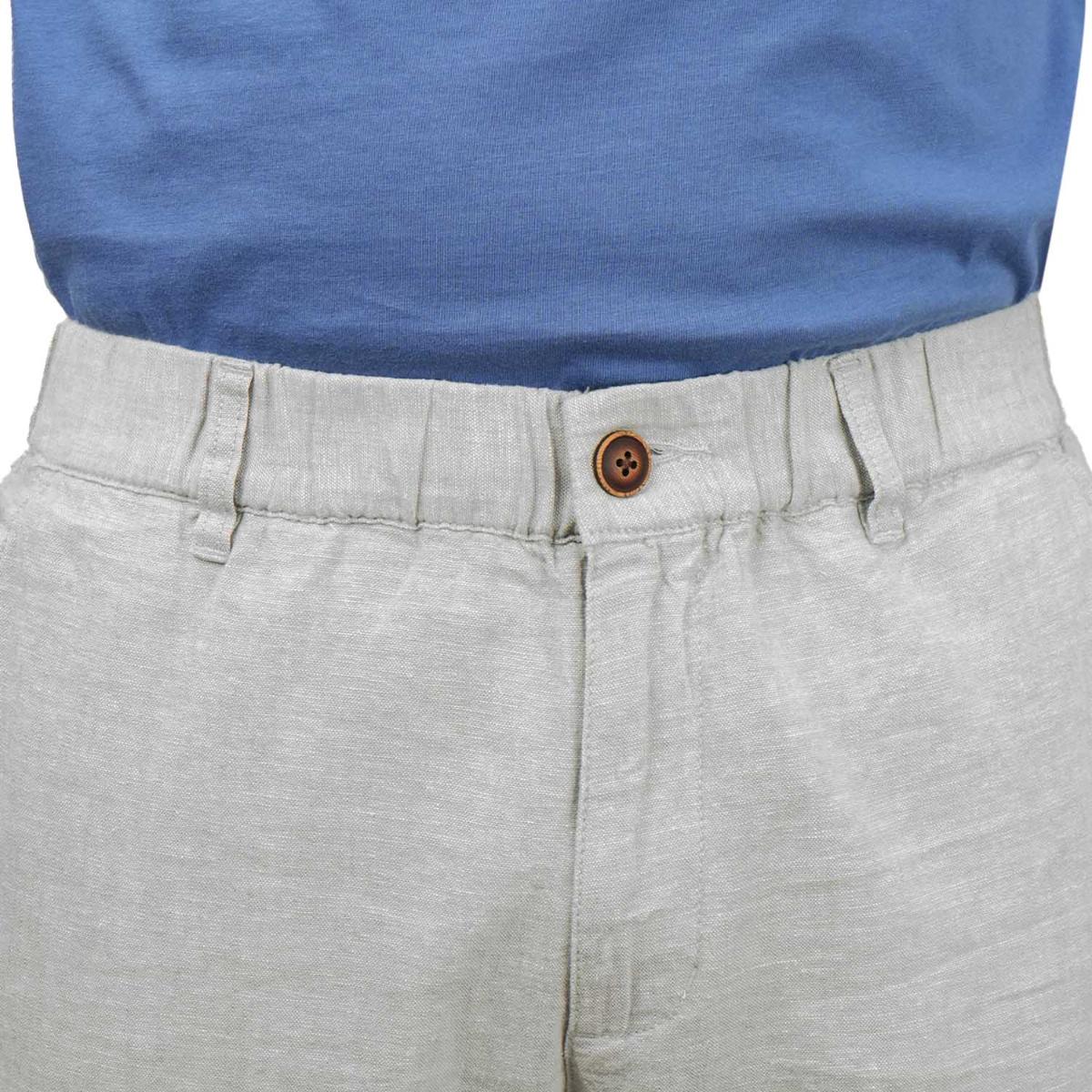 Men's Shorts Linnen/Cotton Plan Wave Low Rise Slim Triple Elastic Wrest Bermuda