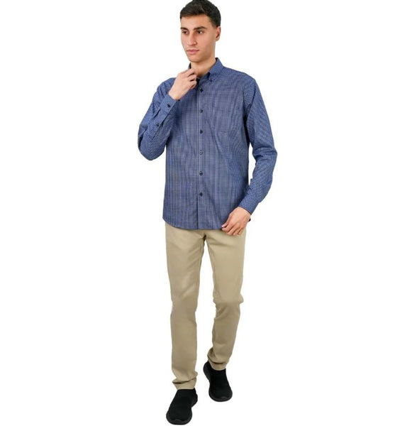 Men's Wrinkle-Free Long Sleeve Cotton Oxford Shirt