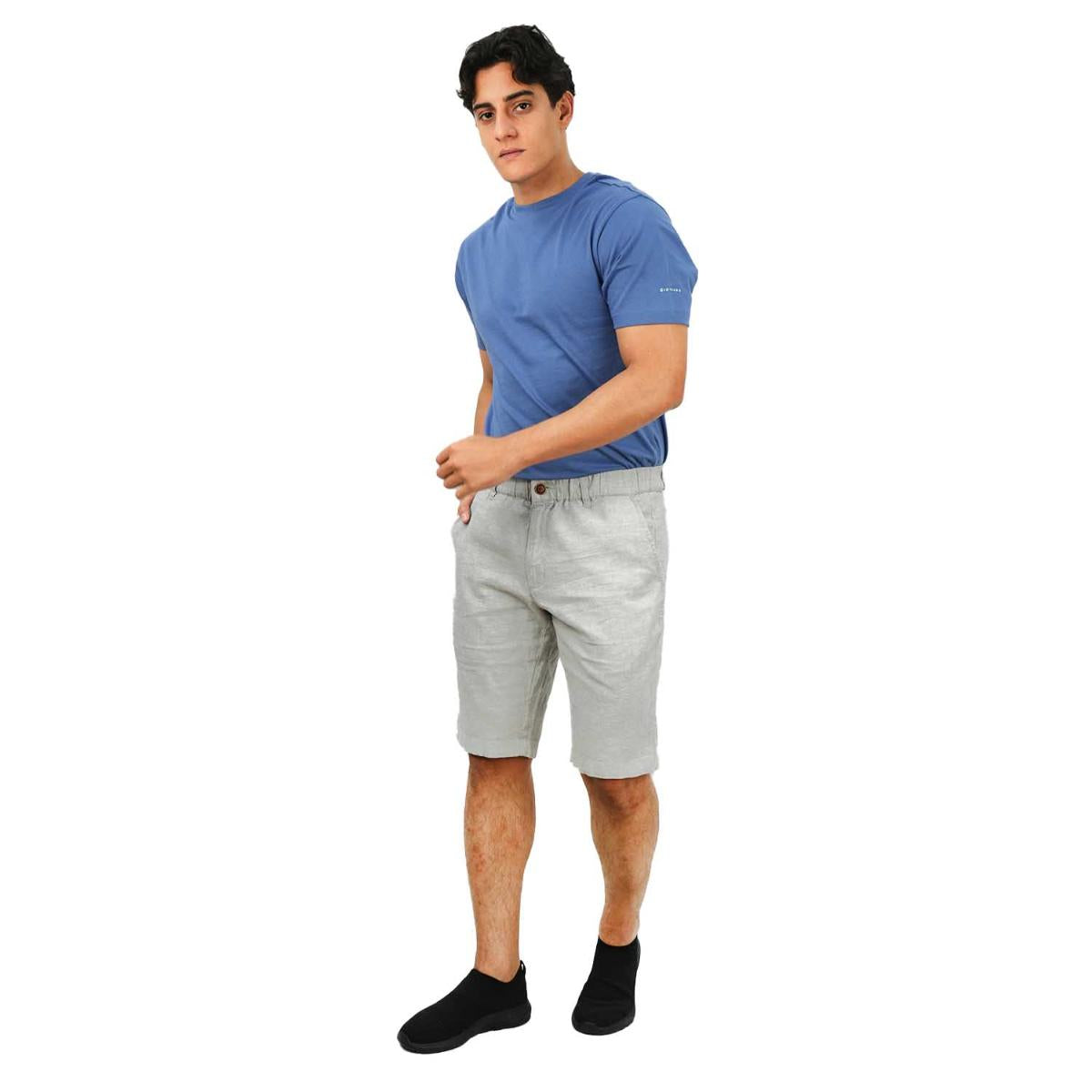 Men's Shorts Linnen/Cotton Plan Wave Low Rise Slim Triple Elastic Wrest Bermuda