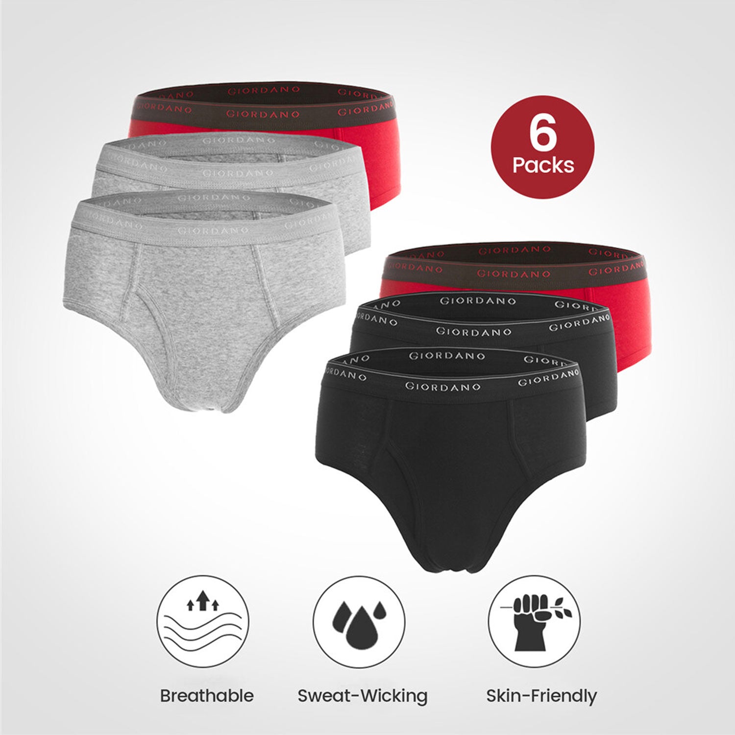 Men's Cotton Classic Fit Briefs - 6-Pack