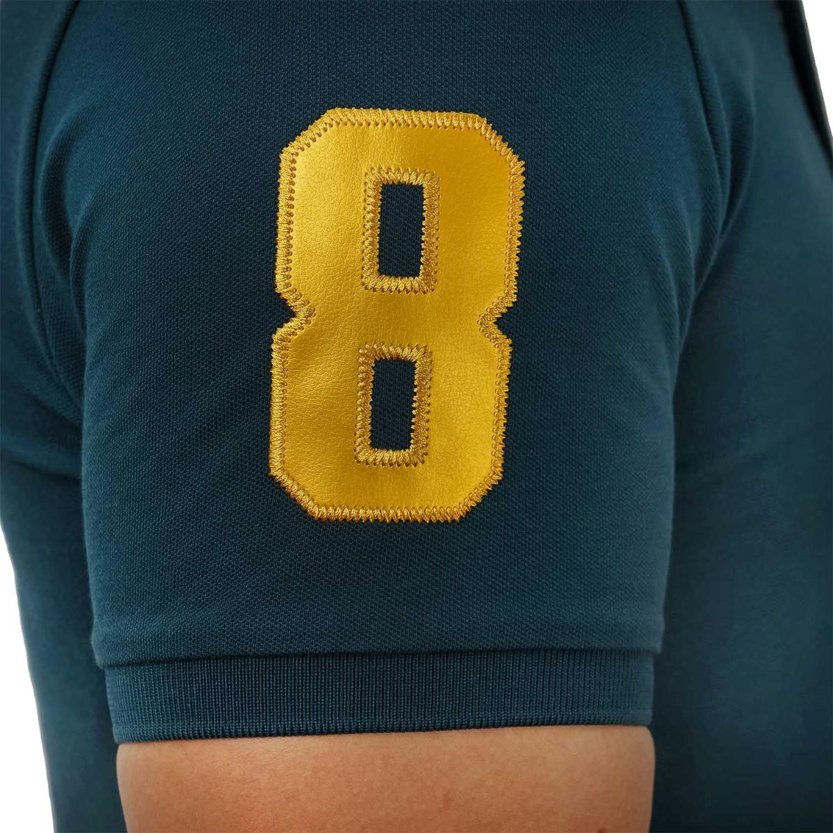 Men's 3D Lion Polo: Slim Fit, Bold Embroidery, Premium Pique