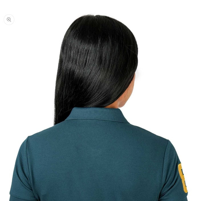 قميص بولو نسائي من القطن والليكرا بتطريز أسد ثلاثي الأبعاد