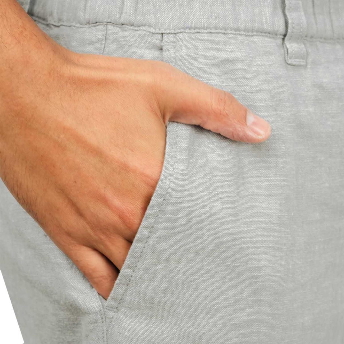 Men's Shorts Linnen/Cotton Plan Wave Low Rise Slim Triple Elastic Wrest Bermuda