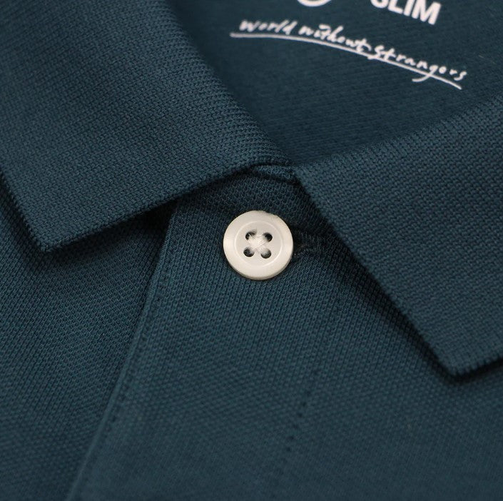 Men's Slim Fit Cotton Short Sleeve Napoleon Polo