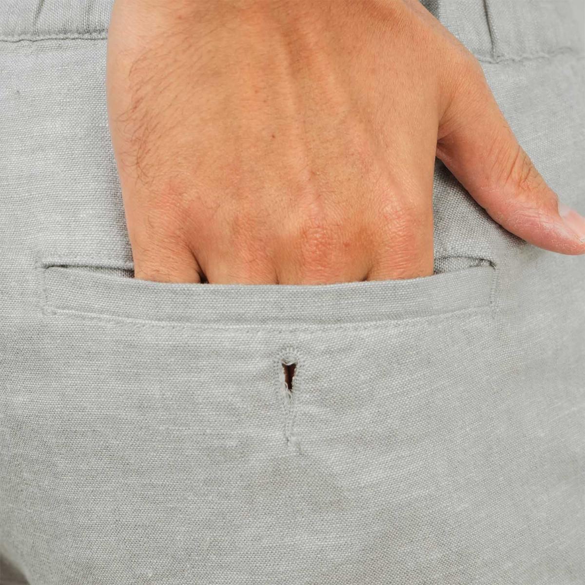 Men's Shorts Linnen/Cotton Plan Wave Low Rise Slim Triple Elastic Wrest Bermuda