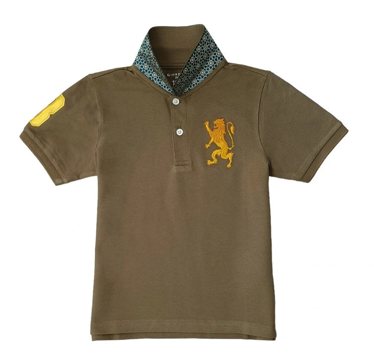 Kids' Lion Polo: 3D Embroidery, Comfort Piqué, Classic Style