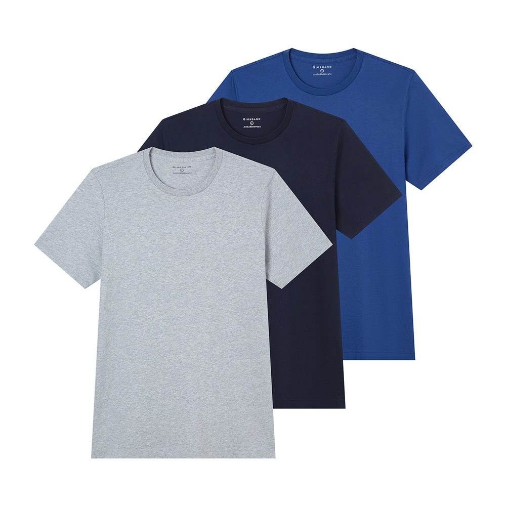Men’s Slim Cotton Crew Neck Tee 3-Pack Essentials