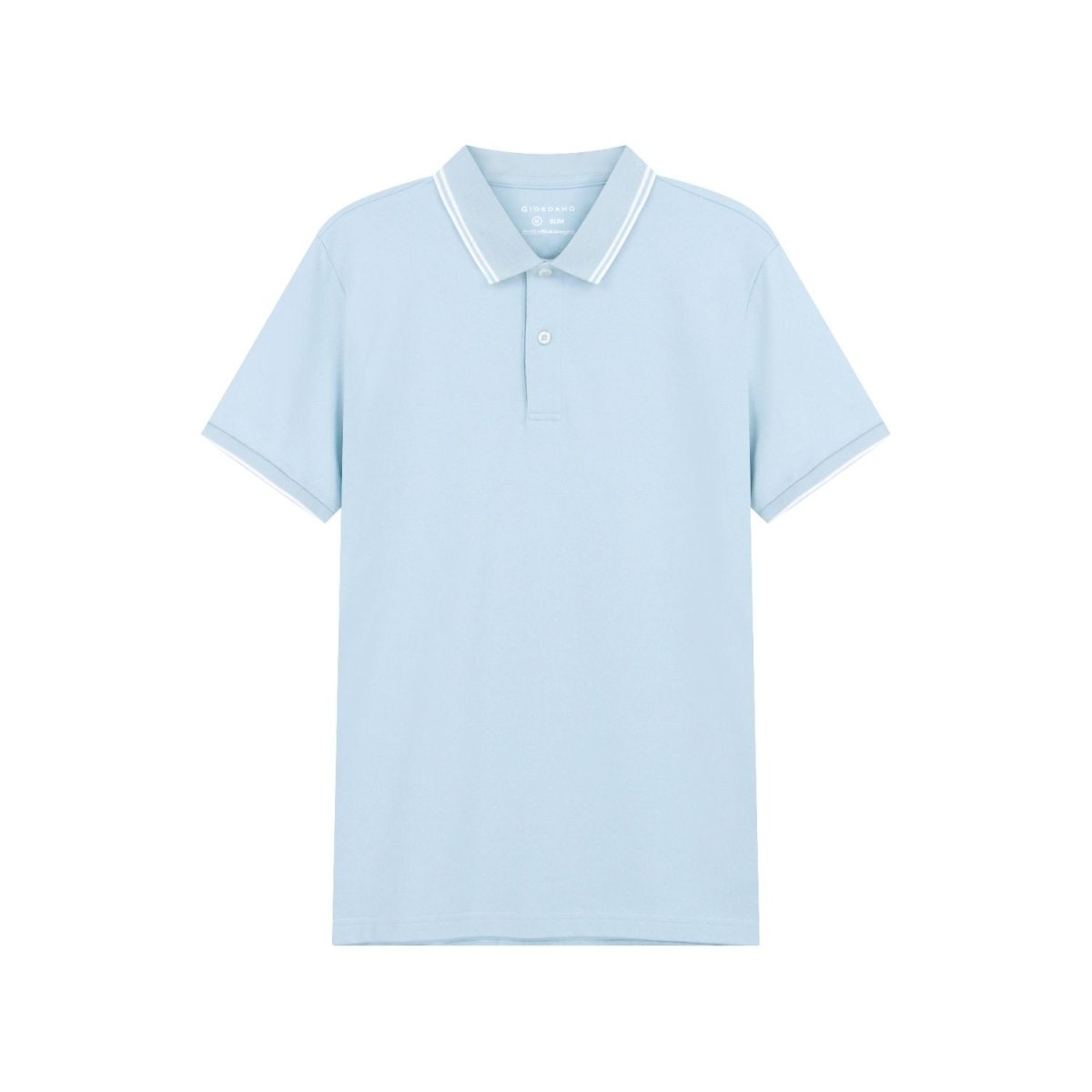 Men's Slim Pique Cotton Lycra Solid Polo with Flat Knit Collar